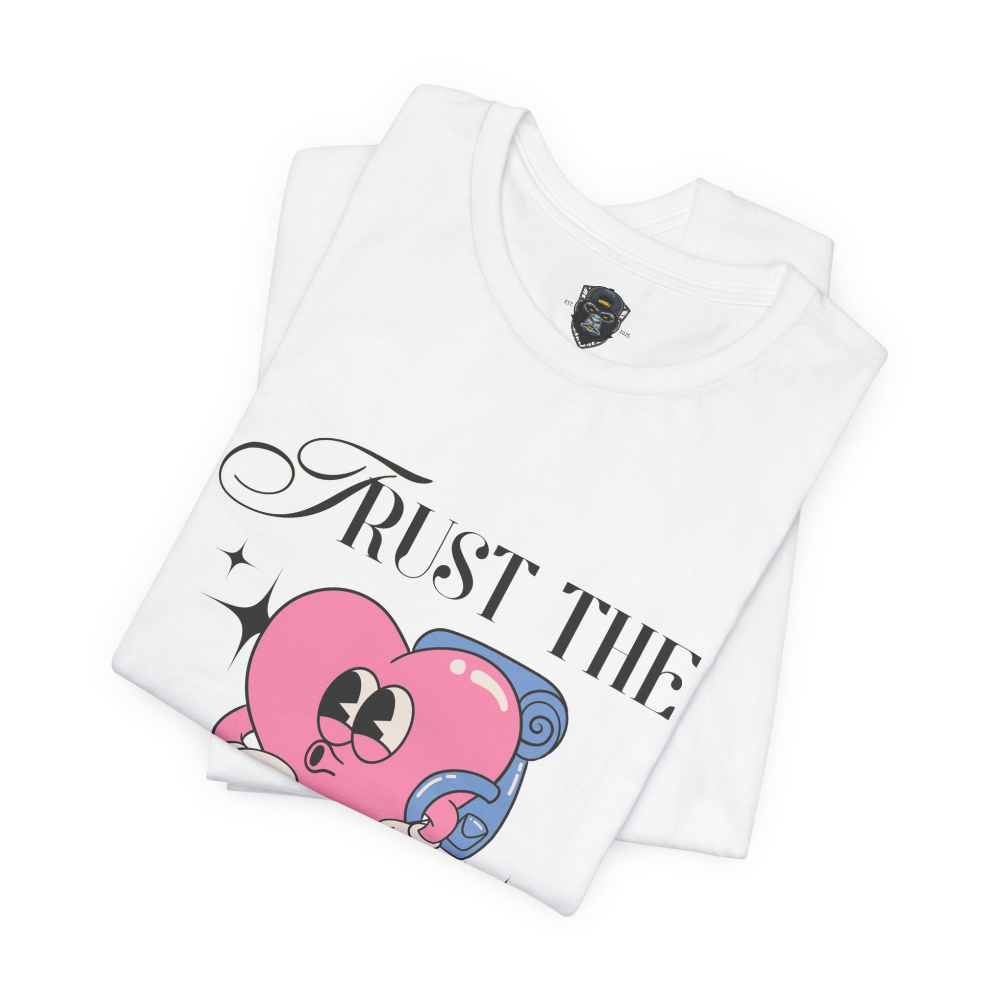 Trust The Process Heart T-Shirt, Motivational Graphic Tee, Unisex Short Sleeve Top