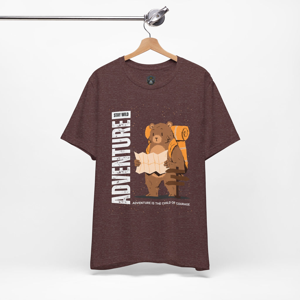 Adventure Bear Short Sleeve Tee | Stay Wild Shirt, Nature Lover Apparel, Hiking T-Shirt