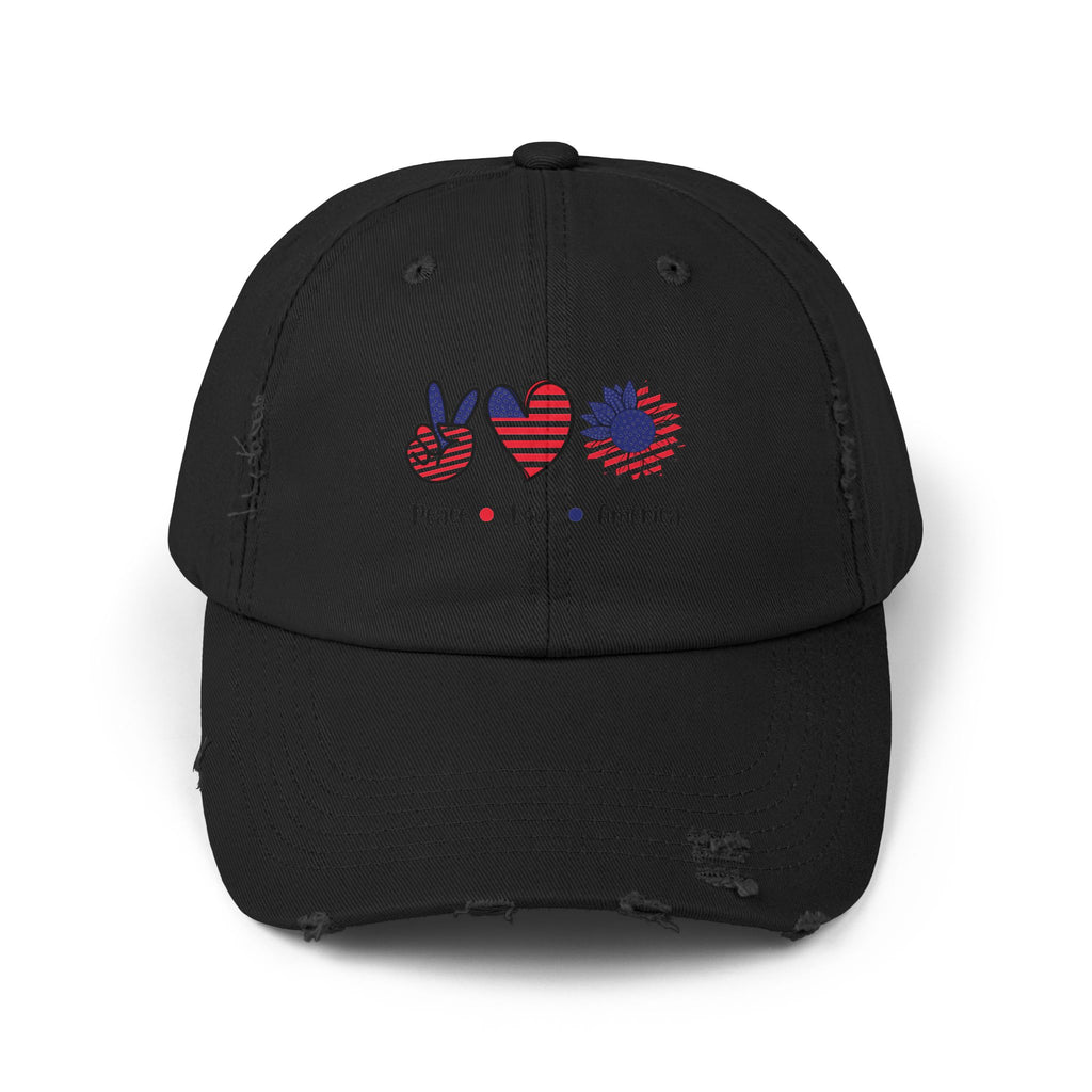 Unisex Distressed Cap with Heart Design, Trendy Hat, Casual Accessory, Gift for Him/Her, Summer Style, Everyday Wear
