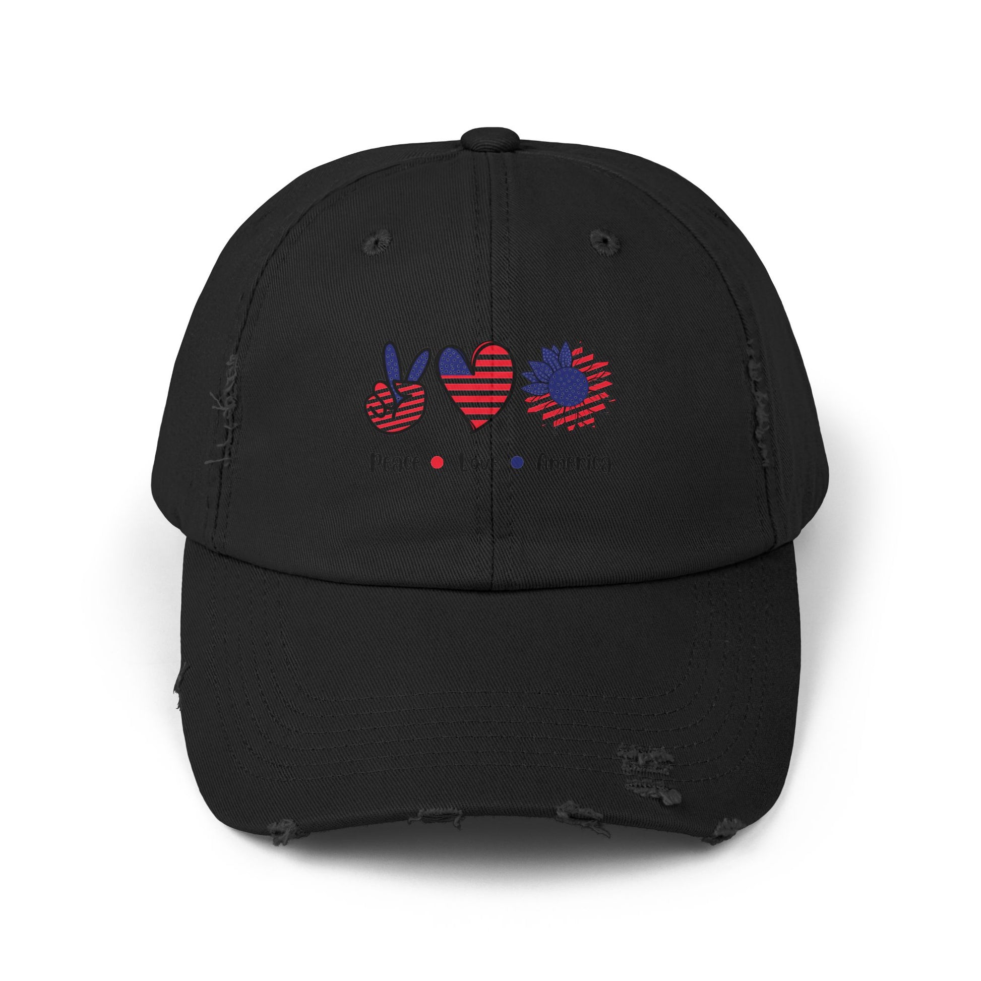 Unisex Distressed Cap with Heart Design, Trendy Hat, Casual Accessory, Gift for Him/Her, Summer Style, Everyday Wear