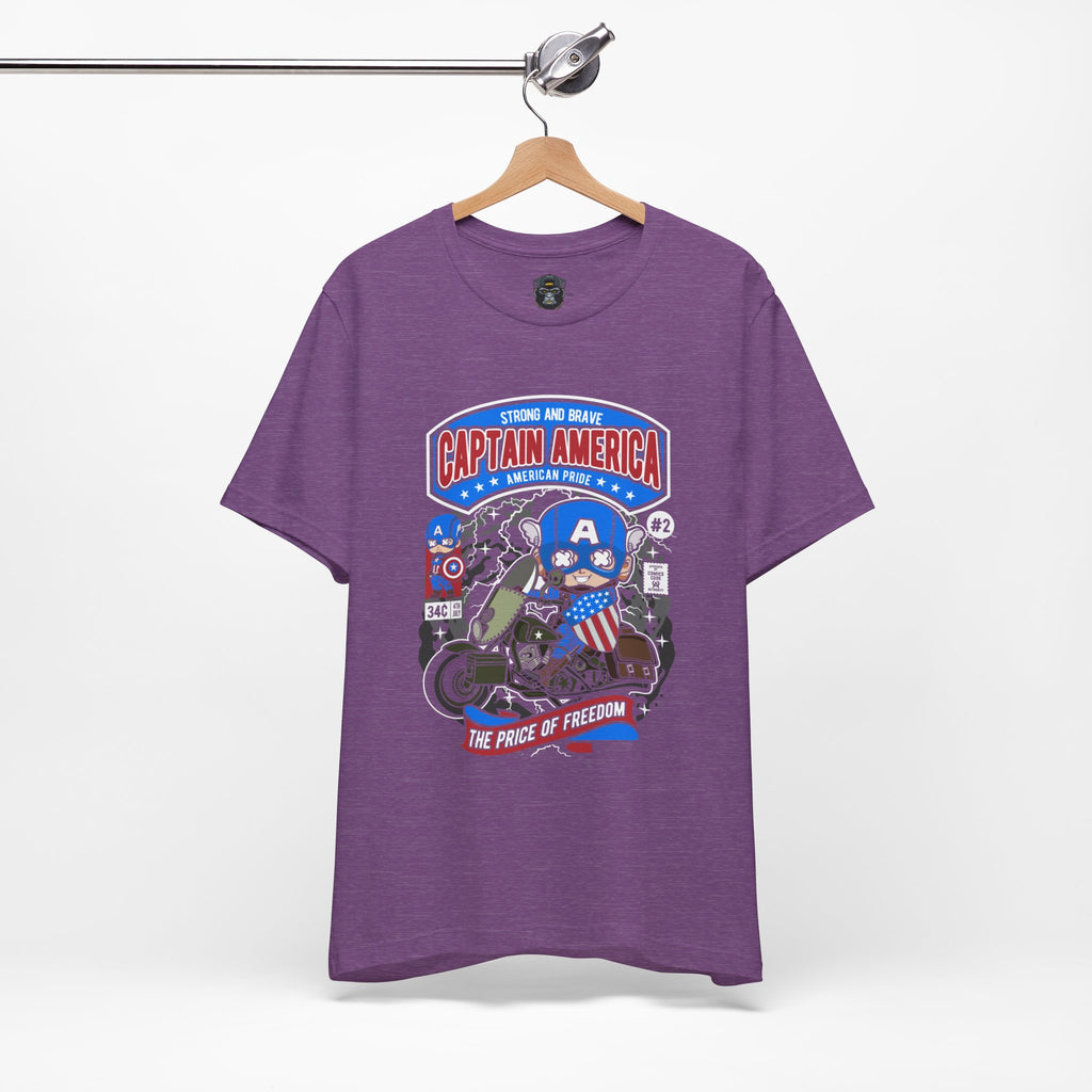 Captain America Unisex Jersey Tee - Heroic, Retro Graphic T-Shirt for Fans, Birthday Gift