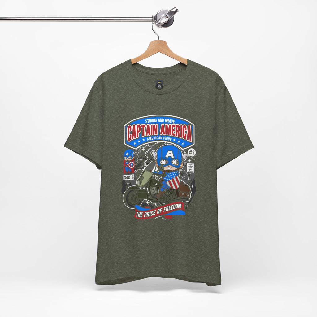 Captain America Unisex Jersey Tee - Heroic, Retro Graphic T-Shirt for Fans, Birthday Gift