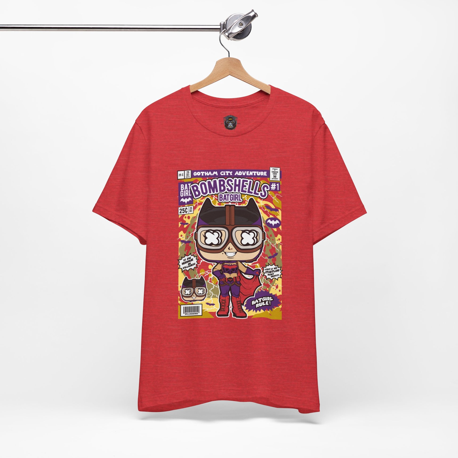 Comic-Inspired Batgirl Tee, Perfect for Superhero Fans, Gifts for Birthdays, Casual Wear