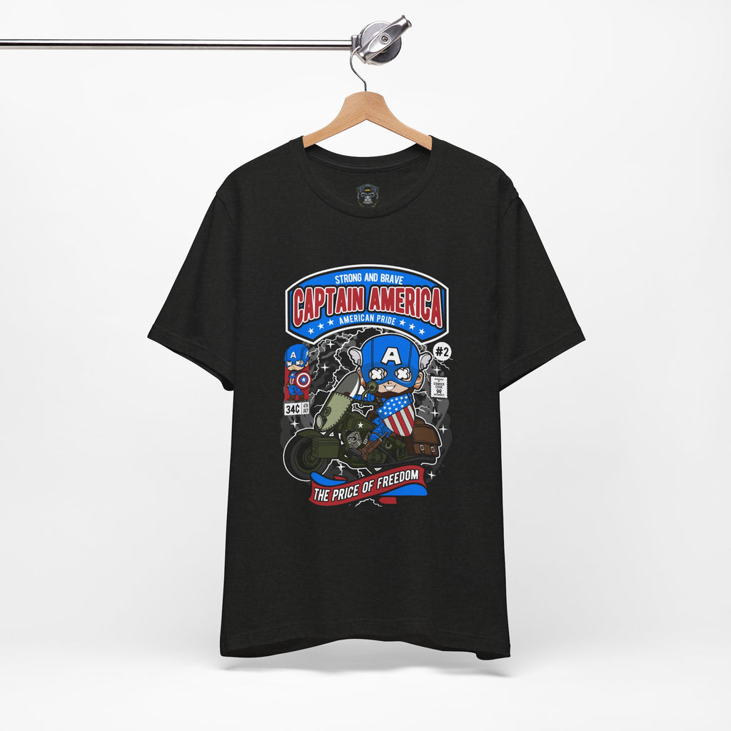 Captain America Unisex Jersey Tee - Heroic, Retro Graphic T-Shirt for Fans, Birthday Gift