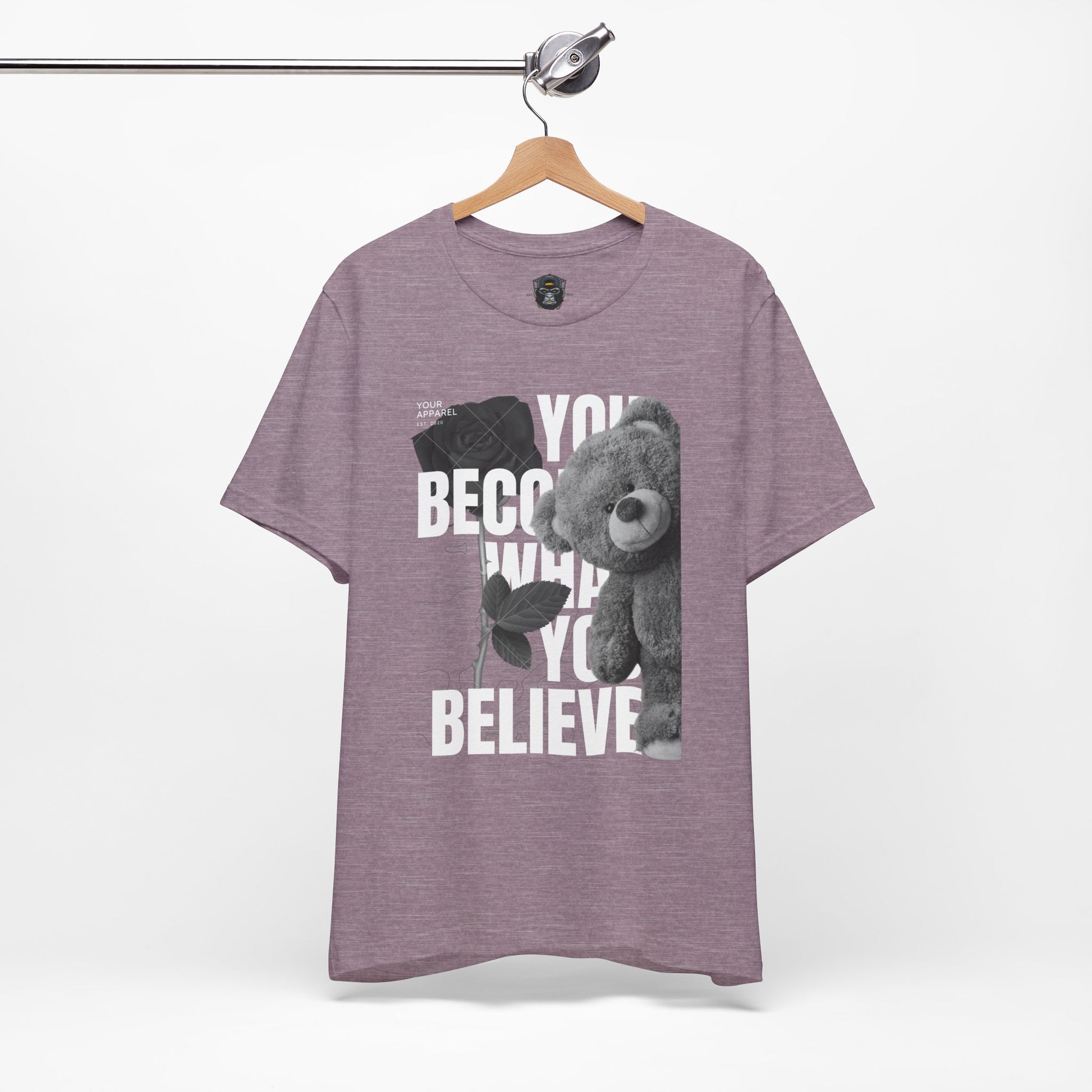 Motivational Teddy Bear Tee, Perfect Gift for Friends, Casual Wear, Everyday Style