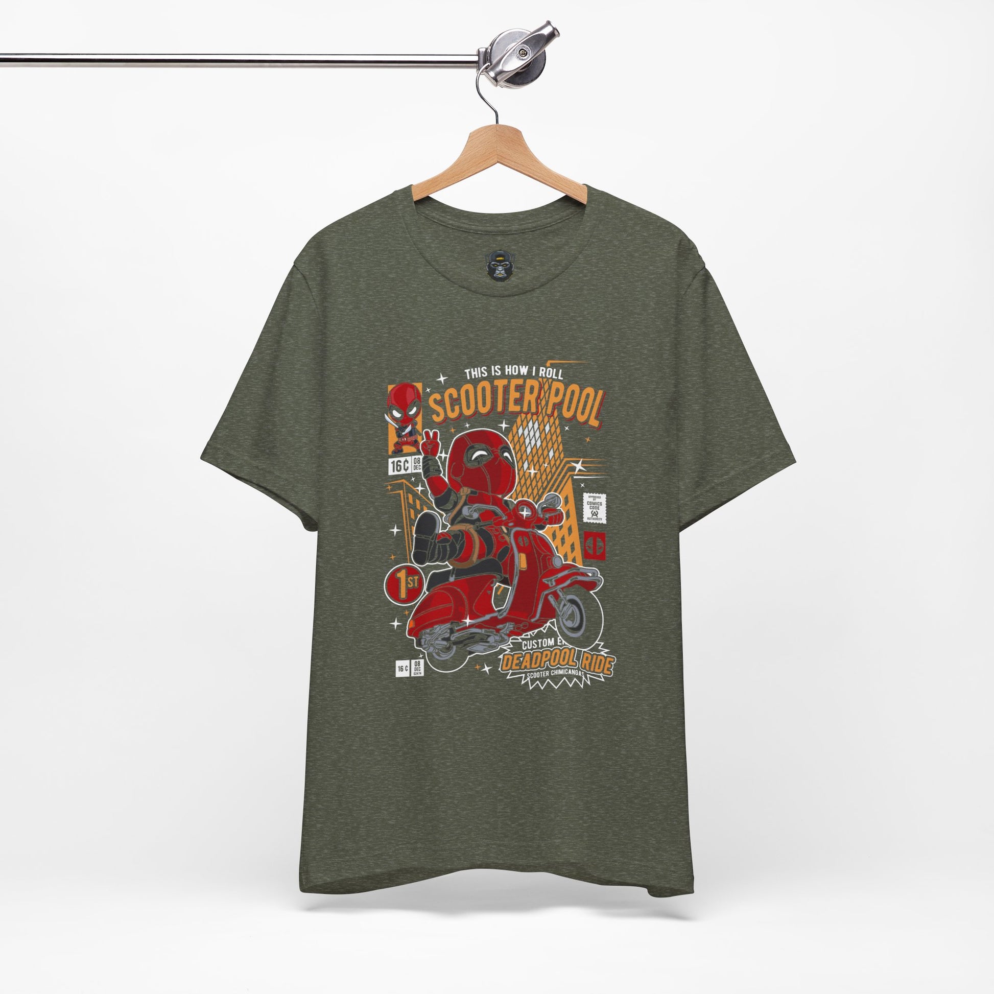 Retro Scooter Pool Tee, Unisex Jersey T-Shirt, Vintage Motorcycle Shirt, Gift for Him/Her