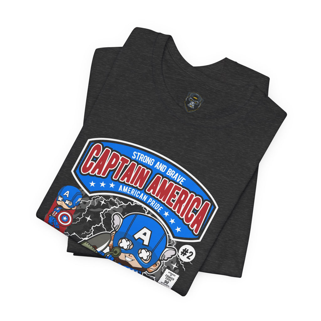 Captain America Unisex Jersey Tee - Heroic, Retro Graphic T-Shirt for Fans, Birthday Gift