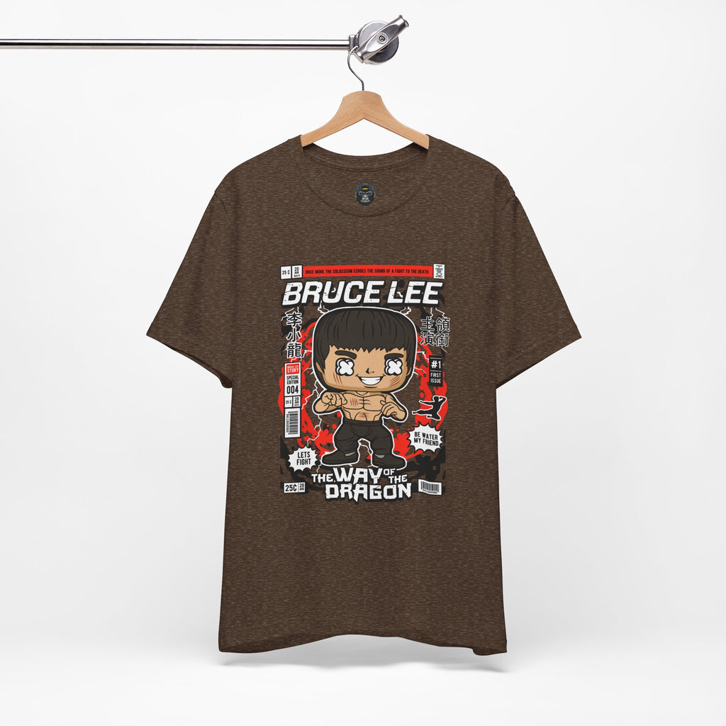 Bruce Lee Cartoon Short Sleeve Tee, Unisex Graphic T-Shirt, Martial Arts Apparel, Gift for Bruce Lee Fans