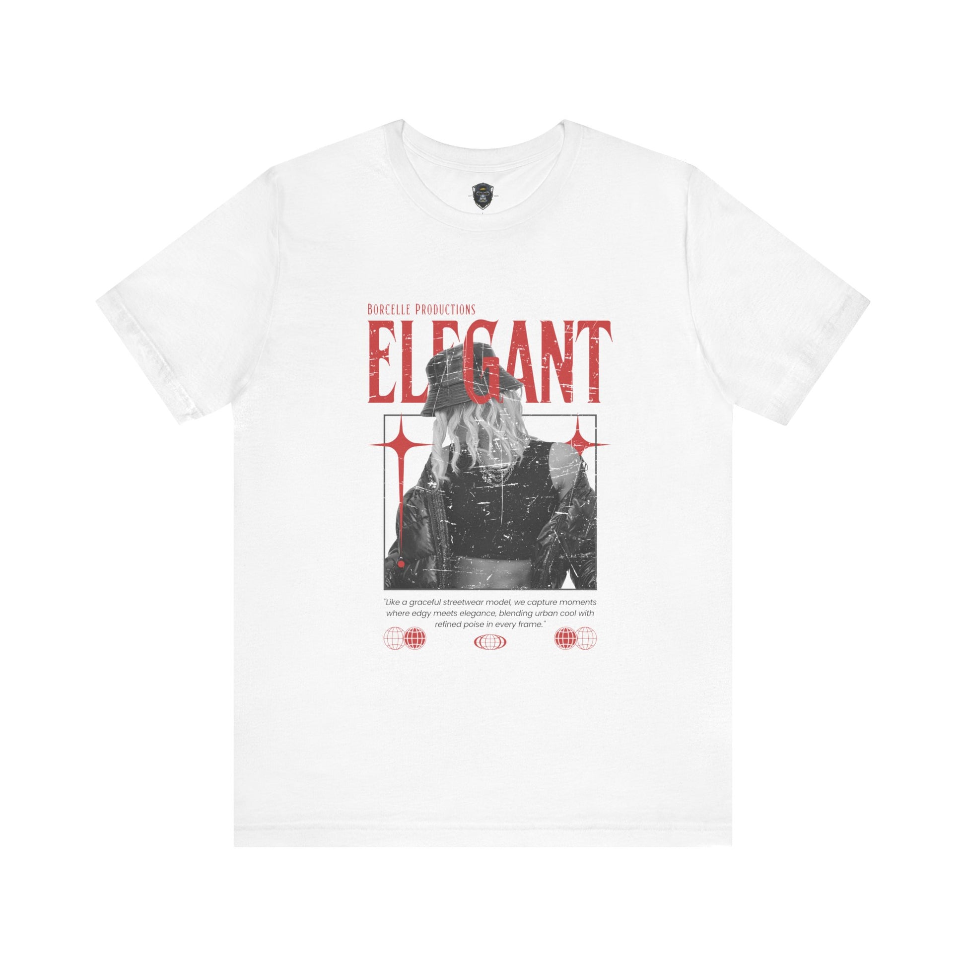 Elegant Jersey Tee, Graphic T-Shirt, Gift for Her, Trendy Apparel, Streetwear Style